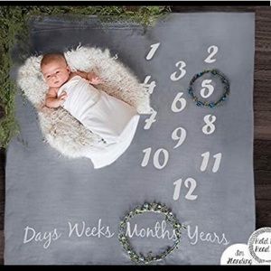 New!! Baby Milestone Blanket w/Milestone Stickers